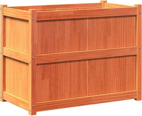 vidaXL Jardinieră de grădină, maro ceruit, 90x50x70 cm, lemn masiv pin