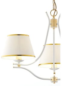 Jupiter 2085 - Candelabru pe lanț SAMBA 3xE27/15W/230V alb/auriu