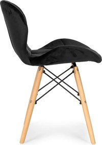 Set de 4 scaune din catifea negru