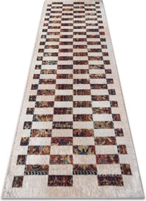 ANDRE 43780 covor lavabil Geometric anti-alunecare - bej / teracotă