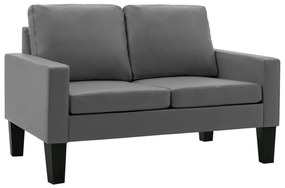 288753 vidaXL Canapea cu 2 locuri, gri, piele ecologică