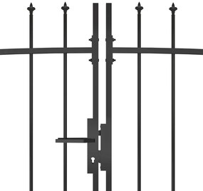 Poarta gard pentru gradina cu varf sulita, negru 5 x 2,25 m 5 x 2.25 m