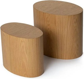 Set 2 masute ELIPSE, stejar, 48x33x41/40x24x33 cm