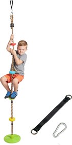 AIYAPLAY Leagăn cu frânghie 1,9 m, Leagăn disc pentru copii cu platformă, chingă și carabinieră, verde | Aosom Romania