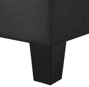 Canapea cu 5 locuri, negru, material textil Negru, cu 5 locuri