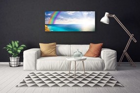 Tablou pe panza canvas Rainbow Sun Sea Peisaj Multi