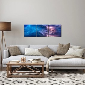 Tablou cu nori (cu ceas) (90x30 cm)