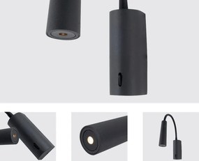Aplica LED de perete cu brat flexibil Minimal II negru