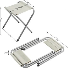Set masa + 4 scaune de gradina pliante/de camping Aluminiu