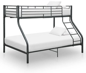 287905 vidaXL Cadru de pat supraetajat, negru, 140 x 200/90 x 200 cm, metal