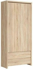 Dulap KASPIAN, stejar sonoma, PAL, cu 2 usi si 2 sertare, 90x41x201 cm