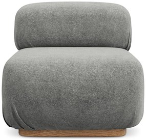 Modul pentru canapea modulară gri cu tapițerie din țesătură bouclé Ailani – Makamii