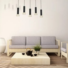 Lustră pe cablu DANTE 5xGU10/25W/230V neagră/aurie