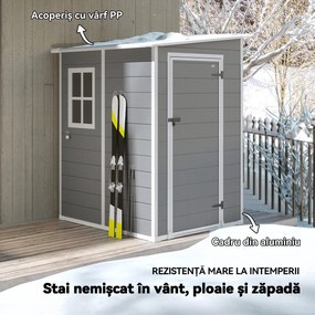 Outsunny Magazie din metal pentru gradina, Gri
