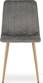 Scaun din catifea gri LAVA PEWTER GREY