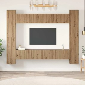 vidaXL Set comodă TV 10 pcs stejar artizanal 30.5 x 30 x 90 cm