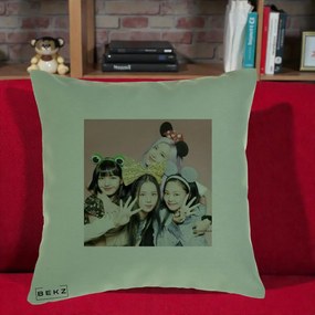 Perna Personalizata K-pop BLACKPINK Accesorii Haioase, 40x40 cm, Verde, Husa Detasabila, Perna Inclusa, BEKZ®