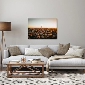 Tablou apusului de soare deasupra orașului Zizkov (70x50 cm)