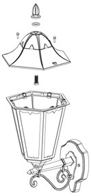 Eglo 93446 - Aplica de perete exterior NAVEDO 1xE27/60W/230V IP44