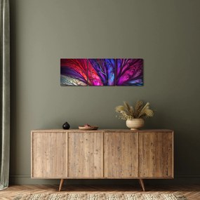 Tabloul abstract cu copacul (cu ceas) (90x30 cm)