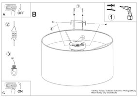 Plafonieră Sollux SL.1392 TELESTO 1xE27/15W/230V alb/maro