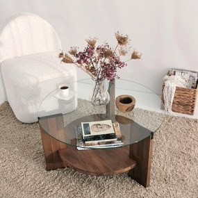 Masuta de cafea Mondo, Nuc, 75x40x75 cm