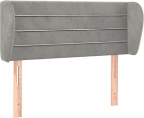 vidaXL Tăblie de pat cu aripioare gri deschis 83x23x78/88 cm catifea