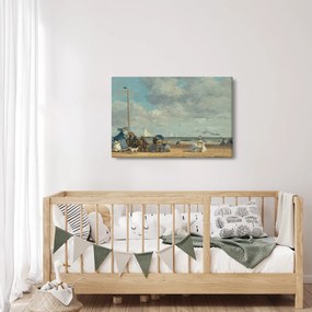 Tablou - Eugène Boudin, Beach  at Trouville, reproducere (90x60 cm)