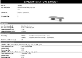 Masuta de cafea design LUX pentru interior si exterior Erato gri
