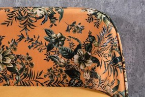 Bancheta moderna tapitata cu model floral Boutique galben