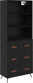 vidaXL Bufet cu sertar Stejar negru 69,5 x 34 x 180 cm Lemn compozit