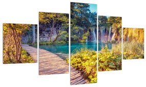 Tablou cu peisaj, potecă și lac (125x70 cm), în 40 de alte dimensiuni noi