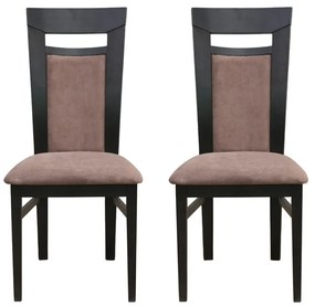 Set 2 scaune dining din lemn de fag Portofino, cadru wenge, textil Solo 25