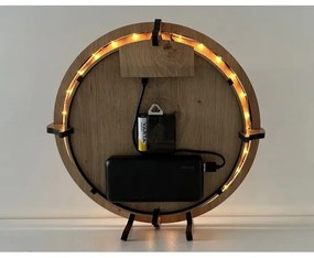 Li-Go 23688/DUB2 - Ceas LED cu senzor de mișcare, alimentare 1xAA, Ø 32 cm, stejar