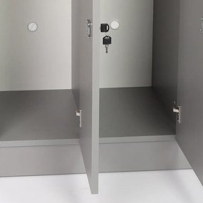 Dulap din lemn Visio LUX - 6 cutii, 90 x 45 x 185 cm, incuietoare cilindrica, gri