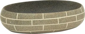 vidaXL Lavoar de blat, multicolor, 59x40x15 cm, ceramică, oval