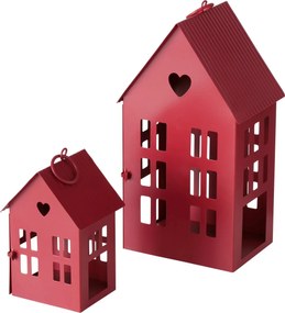 Lanterna metalica in forma de casa, ALAMO, 14 si 25 cm