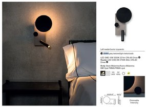 Aplica perete ambientala cu reader LED KLEE stanga 20066
