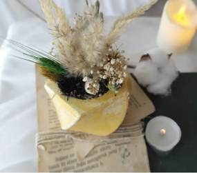 Ghiveci decorativ cu flori artificiale, homs seria A620,17x5.5x9 cm,30374