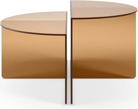 Măsuțe de cafea maro 2 buc. rotunde din sticlă ø 80 cm Velta – MOME