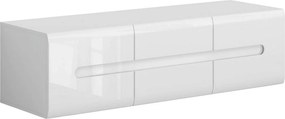 Comoda TV AZTECA TRIO, alb lucios, PAL, 150x47x43 cm