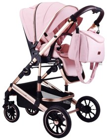 Carucior 2 in 1 reversibil si pliabil cu geanta inclusa, 0-36 luni, Roz - CPC-64-roz