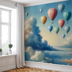 Fototapet - Balon în nori (147x102 cm)