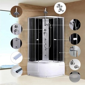 Cabină de duș cu hidromasaj Karolina 80 cu tavă adâncă