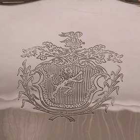 Tavă pătrată din alamă lucrată manual, argintie, cu picioare și blazon gravat, tavă de servire, finisaj nichelat, 4 x 38 x 38 cm, „Sheffield”