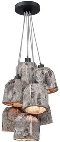 Lustra cu 7 pendule design rustic din lemn ASPEN ASPEN24/H7/N