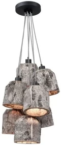 Lustra cu 7 pendule design rustic din lemn ASPEN ASPEN24/H7/N