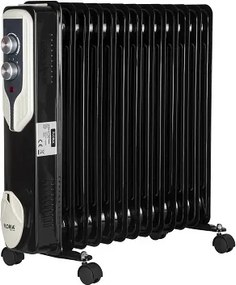Calorifer electric Floria ZLN3673,Negru 2500 W, 13 elementi, 3 trepte de putere, Termostat reglabil, Protectie supra-incalzire, Indicator luminos,