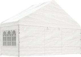 vidaXL Foișor cu acoperiș, alb, 5,88x2,23x3,75 m, polietilenă
