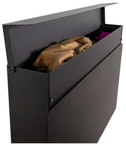 Pantofar negru cu deschidere înclinată/suspendat din metal 78x48x13 cm Luigi – Spinder Design